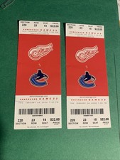 Detroit Red Wings-Vancouver Canucks Lot Of 2 Tickets Jan.26/2006 Joe Louis Arena