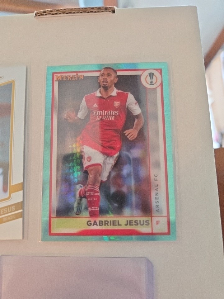 Gabriel Jesus 2020-21 Topps Merlin Chrome Panini Optic Prizm Purple Mosaic  view 2