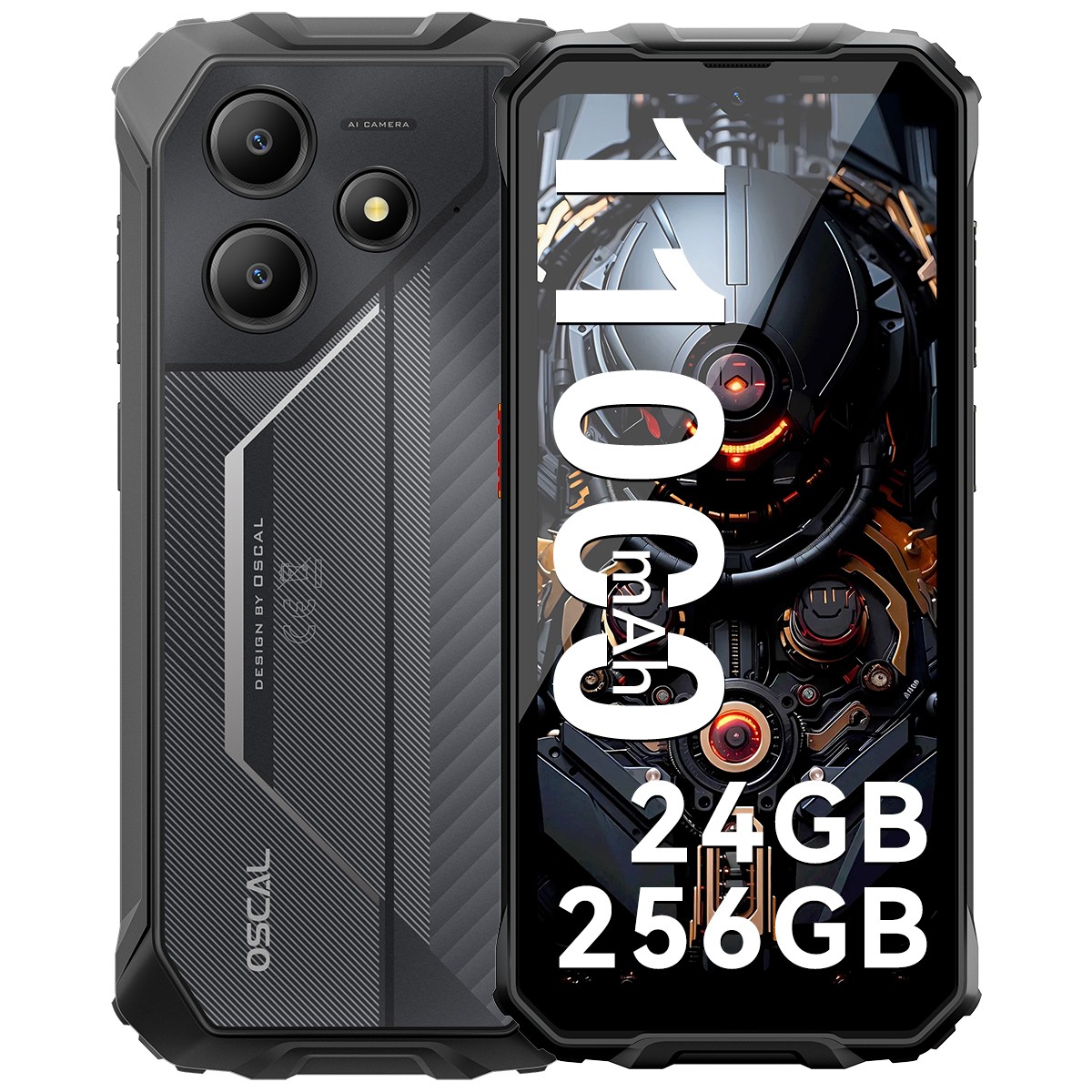 OSCAL Marine2 タフネススマホ Android 15 Blackview OSCAL MARINE 2 AI Rugged Smartphone 24GB+256GB 11000mAh