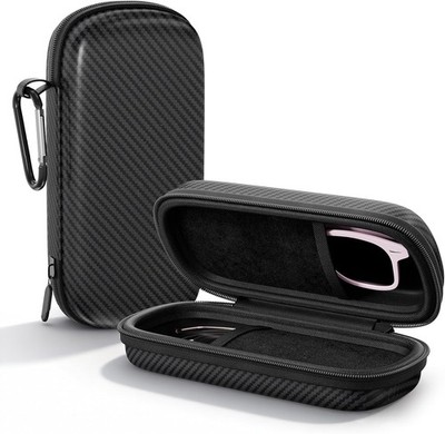 Travel Sunglasses Organizer, Hard Shell Case, 8 Slots, EVA Carbon Fiber