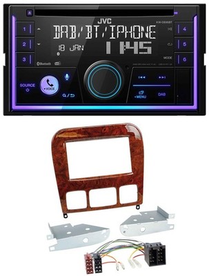 JVC MP3 USB 2DIN DAB Bluetooth CD Autoradio für Mercedes S-Klasse 98-05 Holzopti