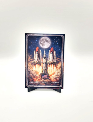 ACEO Art   Space Shuttle Challenger Columbia Apollo 1 Tribute Print