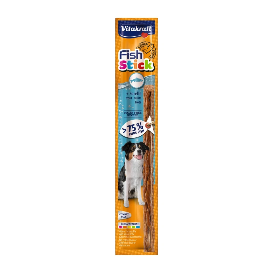 Vitakraft Fish Stick Forelle - 50x 15g - Hunde Leckerli Fisch Snack Fishstick