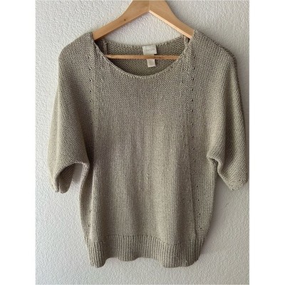 Golden Hour Harbor | Chico's Metallic Knit Sweater | Coastal Quiet Luxury