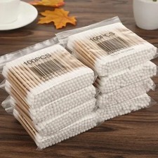 500pcs Bamboo Cotton Swabs Double Ended Ear Makeup Clean Unscented Bulk Free Shi
