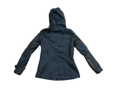 MISS LONDON Black Label Hoodie Rain Jacket Coat Women's MEDIUM