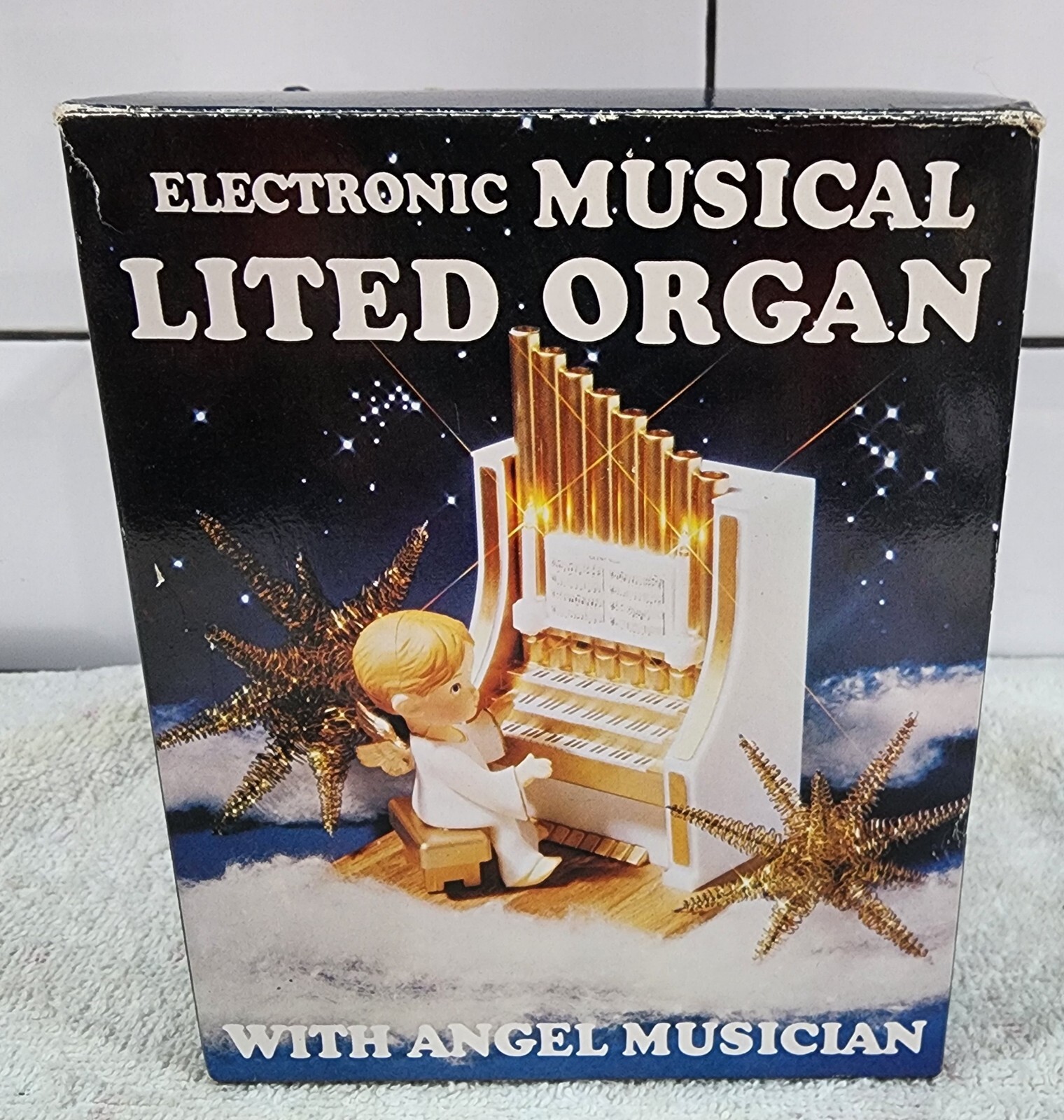 Vintage 1983 Merrilite Electronic Musical Lited Organ Angel Musician with Box