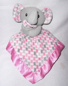 elephant security blanket pink