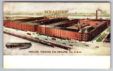 C.1910 MOLINE, IL ILLINOIS MOLINE WAGON CO. FACTORY Postcard P91