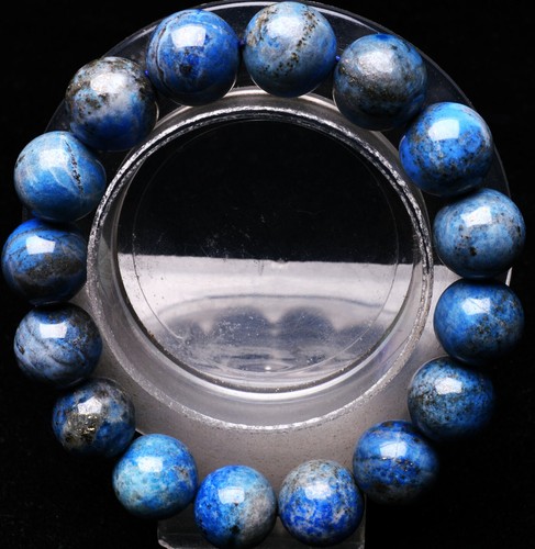 13.2mm Natural Royal Blue Lapis Lazuli Crystal Gemstone Round Beads Bracelet AAA