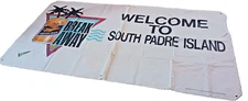 MGD BEER: Spring Break Away "Welcome to South Padre Island" Used Banner 95x50