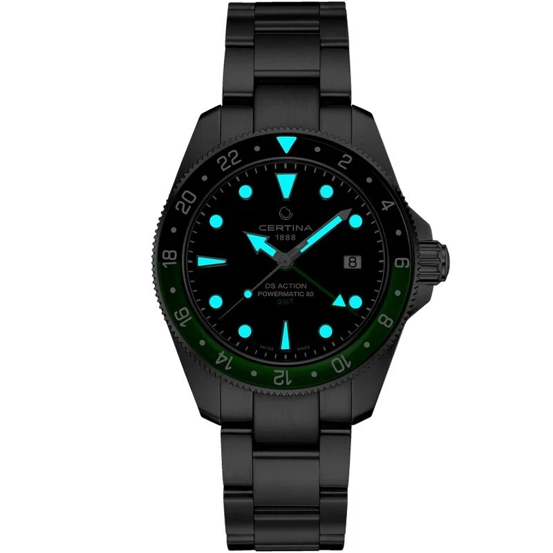 Reloj Hombre Certina DS Action GMT 41mm Verde-Negro C0329291105100 Foto 2 de 4