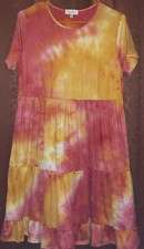 Riah Boutique Dress Size L Large Tie Dye Cute Babydoll Fit