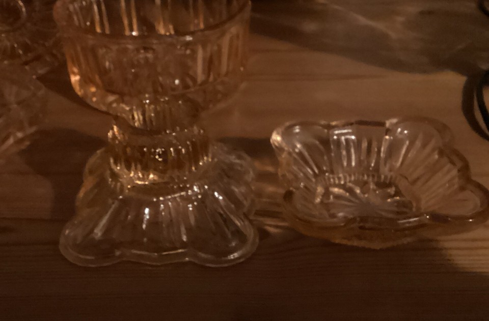 1950’s Crystalor Pink Glass Vanity Dressing Table Set On Tray eBay