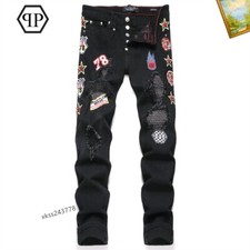 JEANS PHILIP PLEIN NERO SKULL BLACK PHILIPP TESCHIO PANTALONI PANTS DISCO CLUB