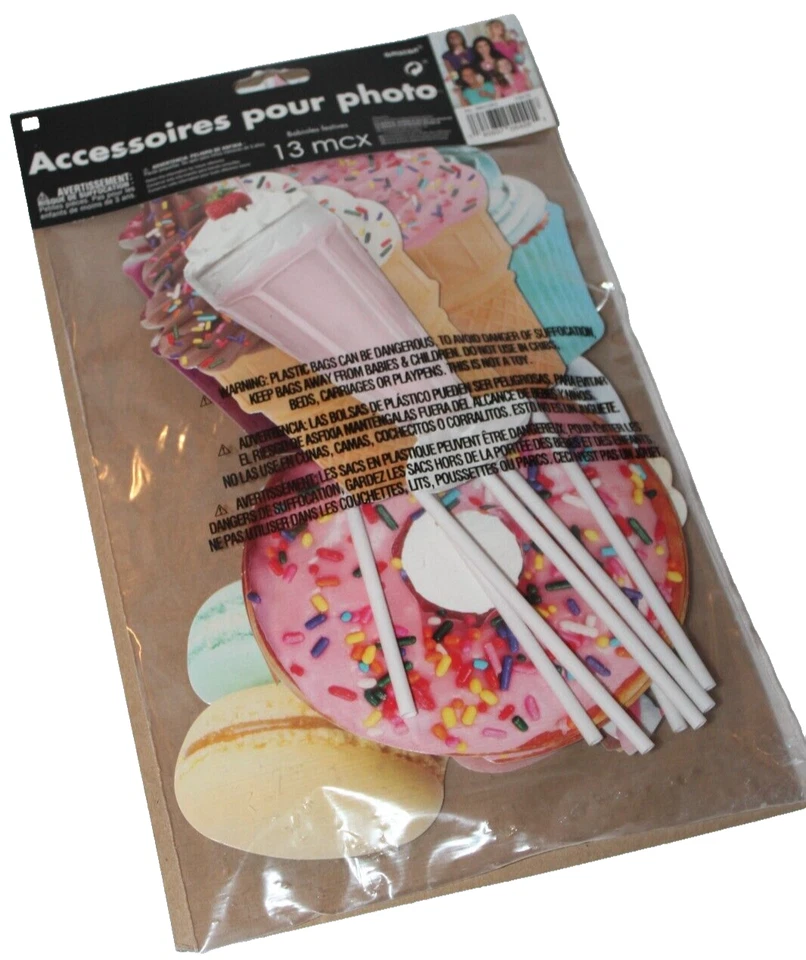 Cupcakes de rosquinha sorvete macarons doces guloseimas adereços para fotos favores de festa 13 peças - Imagem 4 de 4