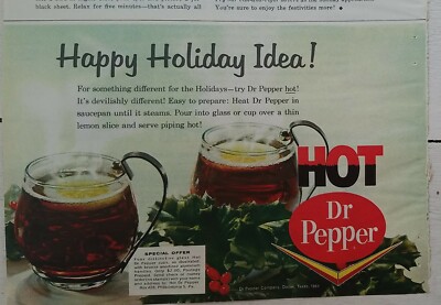 1964 hot Dr. Pepper happy holiday idea special offer cups vintage