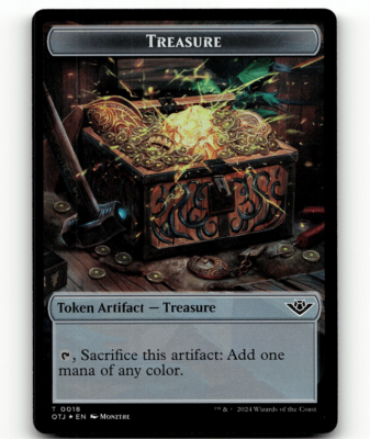 FOIL - MTG Treasure Varmint Double-Sided Token - Outlaws of