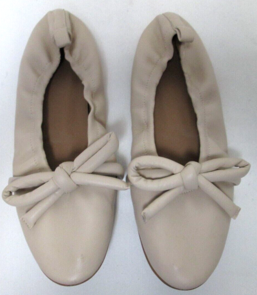 Flattered Polly taupe beige Leather ballet flats w/ bow Spain Size Sz