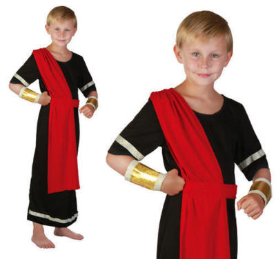 Kinderkostüm schwarz Julius Caesar Toga Römerkostüm Outfit Kinder 
