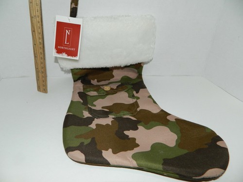 Medias de Navidad de camuflaje de 18,5" para camuflaje casa de caza decoración piel sintética camuflaje ejército - Imagen 3 de 6