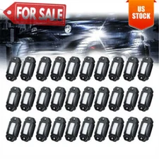 LED Rock Lights White Underbody Trail Rig Glow Lamp Offroad SUV Pickup Truck 30X
