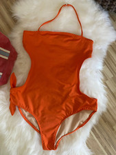 Ralph Lauren Kinder Mädchen Badeanzug Monokini Orange Gefüttert Gr. 16