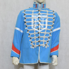Men Napoleonic Officer's Hussars Blue Wool Military Jacket Hussar Pelisse Jacket