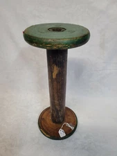 Large Green Top Vintage Wooden Spool Bobbin 14" Decorative Primative