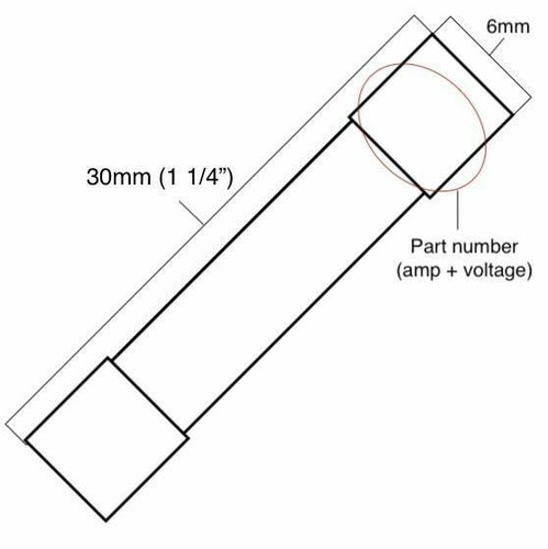 Pack of 5, AGC 12A 125v/250v Fast Blow Glass Fuse, 12 Amp AGC12A, AGC12, 6X30mm - Picture 2 of 2