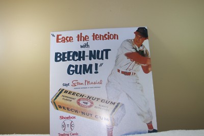 Nostalgic reproduction of vintage STAN MUSIAL BEECH-NUT GUM St Louis Cards sign