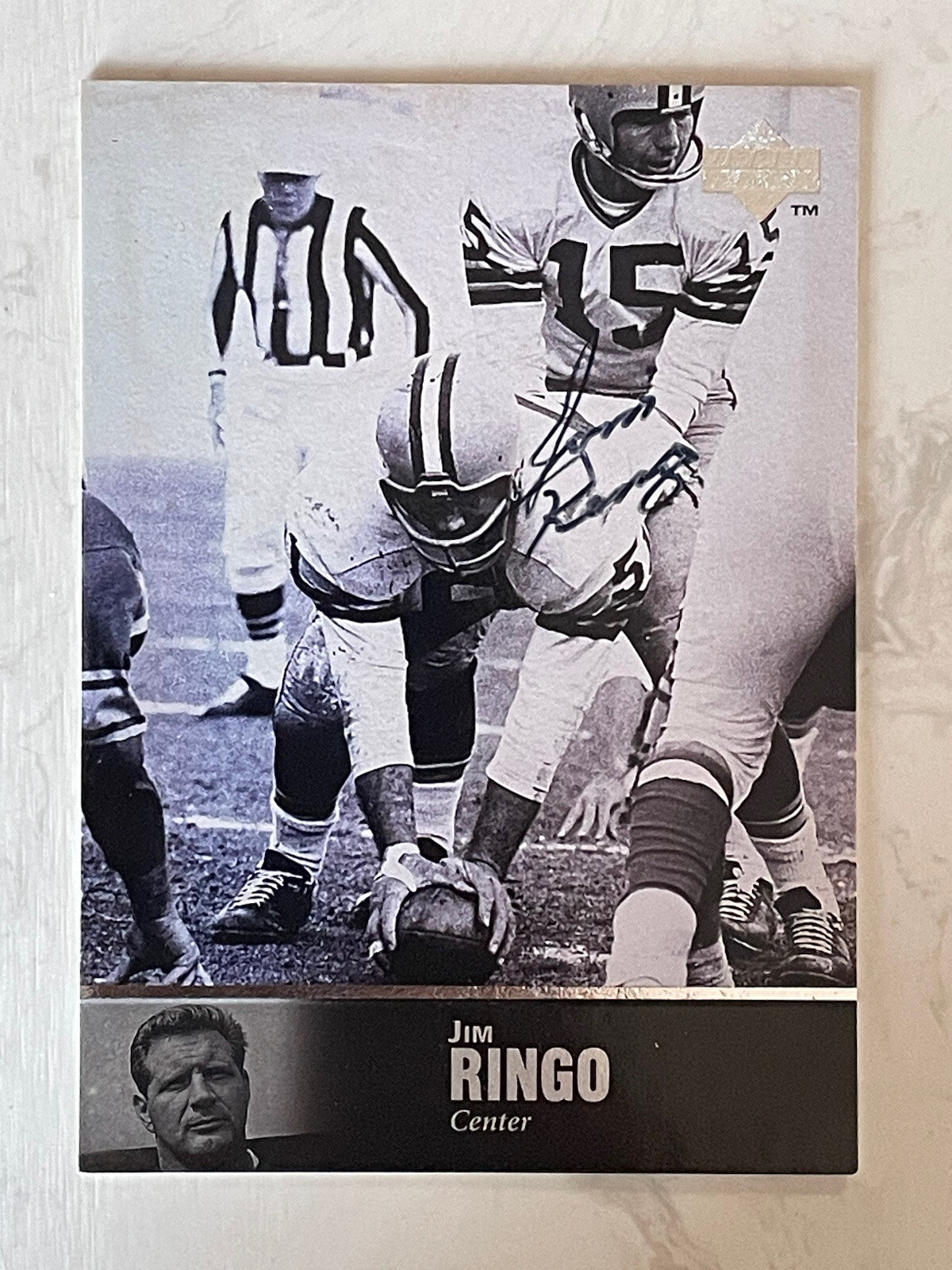 JIM RINGO 1997 Upper Deck LEGENDS NFL FOOTBALL AL-16 Autograph (ON CARD AUTO)