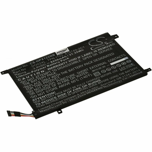 Akku Kompatibel Mit Hp Typ DO02XL 3,8V 8250Mah/31,3Wh Li-Polymer Schwarz-image