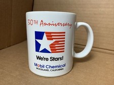Vtg Mobil Chemical - Woodland, CA  - Ceramic MUG Pegasus ExxonMobil Oil 30th Ann
