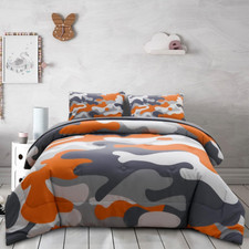 Full Size Camouflage Bedding Comforter Set with Sheets,Boys Girls Men Camo Bed i