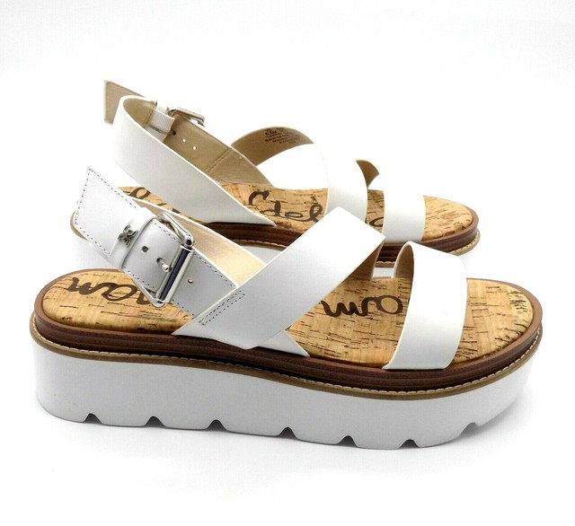 sam edelman white platform sandals