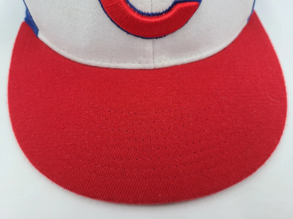 Chicago Cubs "Post 57" Zephyr Fitted XL Hat Cap Men MLB Baseball White Blue Red - Image 3 of 4