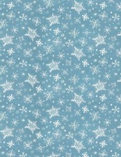 Christmas Fabric Winter Snowflake Toss White Blue Dear Stella Yard