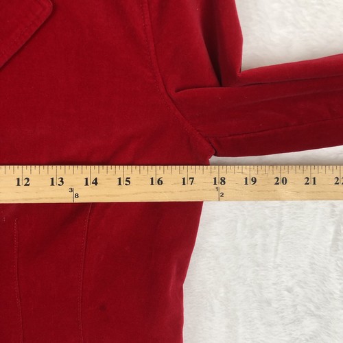 Blazer SUNDANCE 100% cotone velluto taglia 4 rosso polsino a contatto preppy vacanza accademica - Foto 8 di 13