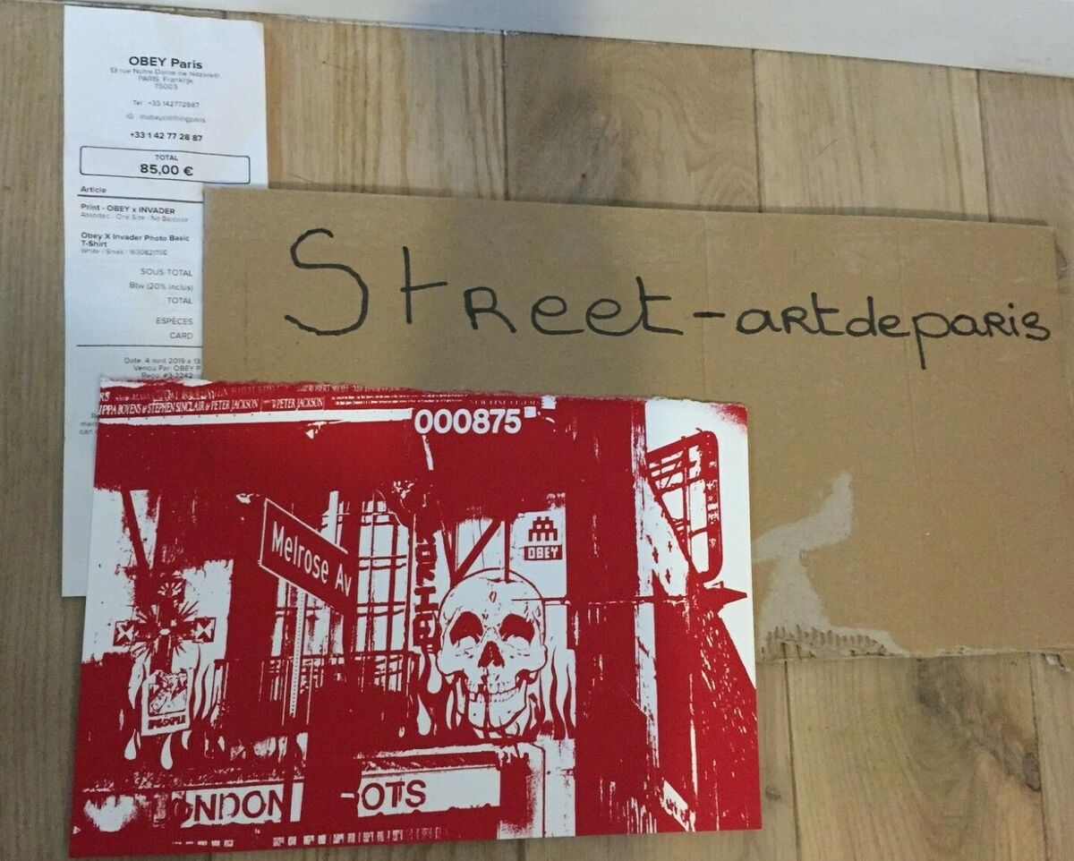 OBEY x INVADER screenprint, Numbered /300 & Stamped Sold out OBEY x INVADER screenprint, Numbered /300 & Stamped Sold out