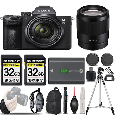 Sony a7 III  Camera +28-70mm Lens +35mm Lens+ Extra Battery+ Bag + 64Gb & More!