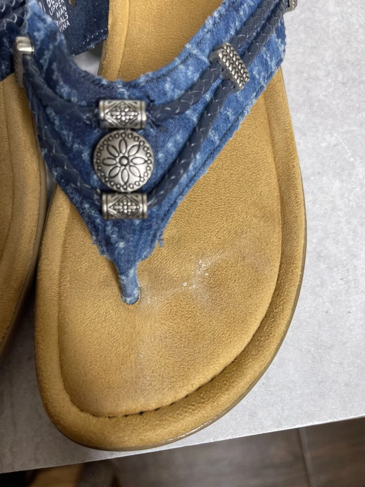 Sandalias de Tanga Minnetonka Silverthorne Mujer Talla 9M Azul con Caja Foto 4 de 4