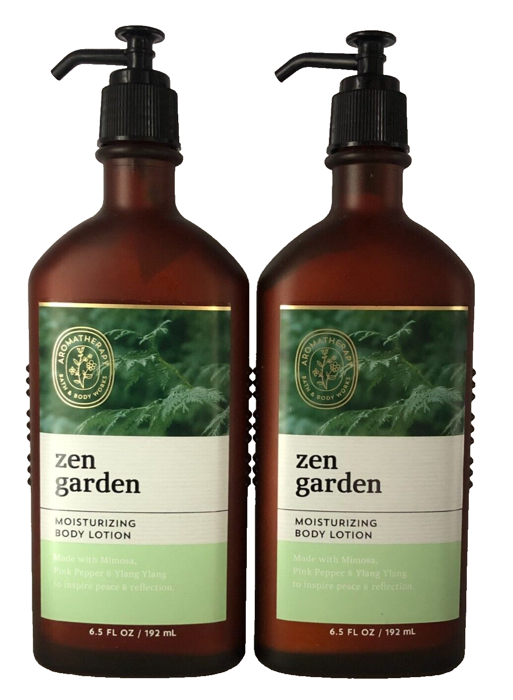 BATH & BODY WORKS Zen Garden Aromatherapy Lotion 2-Pack in Glass Bottle