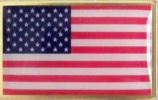 US Flag pin, rectangle shape, brass finding, Made in the USA, patriotic card