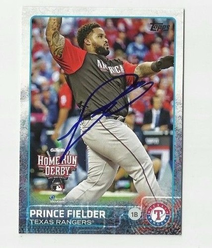 Texas Rangers PRINCE FELDER signierte 2015 Topps Update Karte #US209