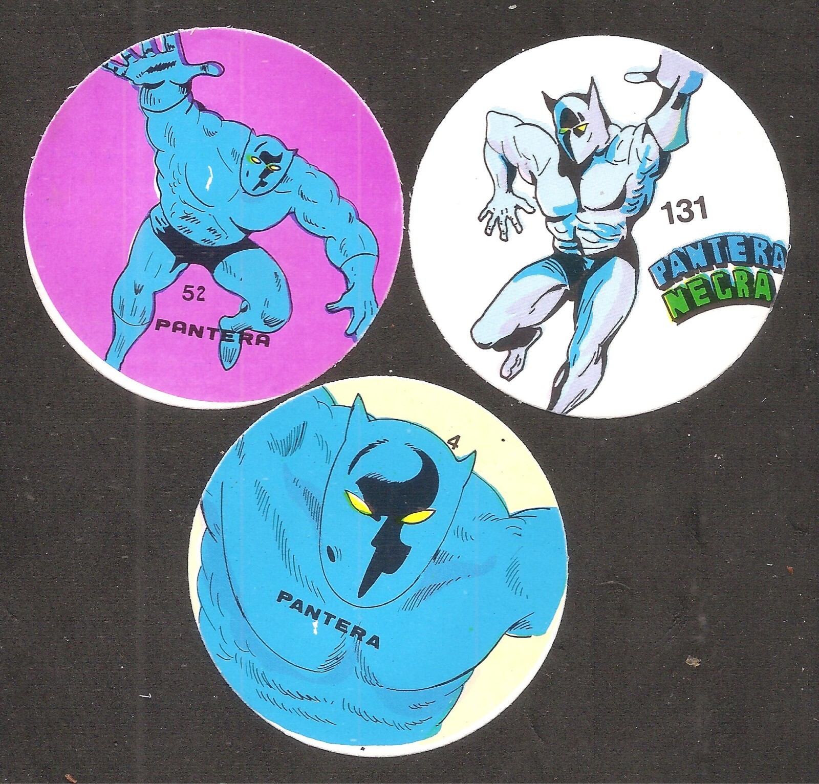 1983 Marvel Super Heroes Reyauca Venezuela 4 packs + 3 Black Panther stickers