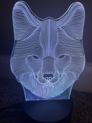 FULLOSUN 3D Wolf Night Light, Optical Illusion Lamp for Home Decor and Sleeping