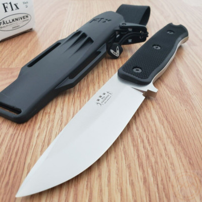 Fallkniven F1 Survival Fixed Knife 4'' Elmax Steel Blade Black Thermorun Handle