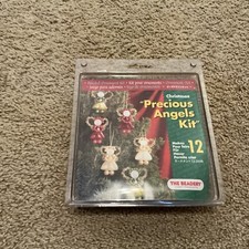 The Beadery ANGELS Makes 12 Bead Beaded Christmas Ornament Kit Red Grn Gold 5530