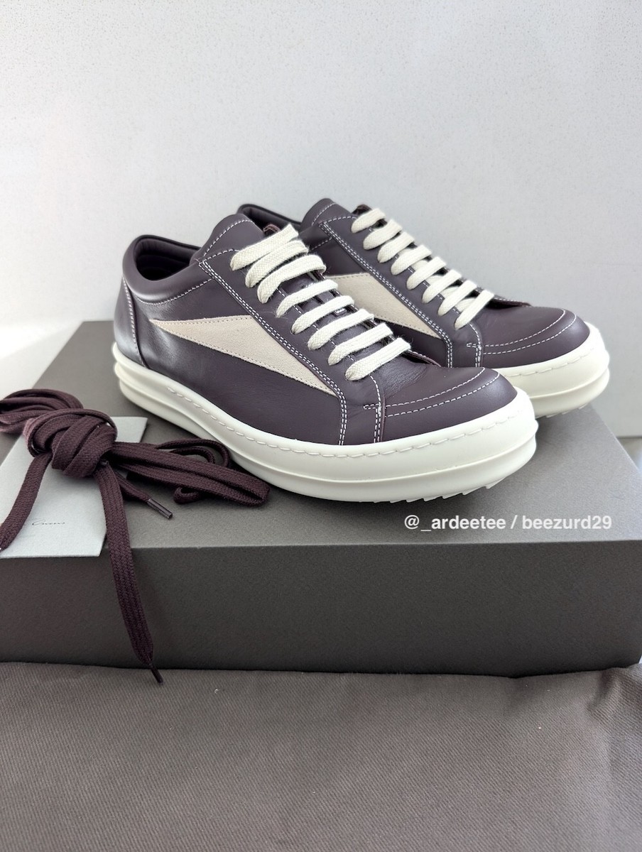 NEW* RICK OWENS LEATHER VINTAGE SNEAKS VANS SNEAKERS FW23 NEW* RICK OWENS LEATHER VINTAGE SNEAKS VANS SNEAKERS FW23